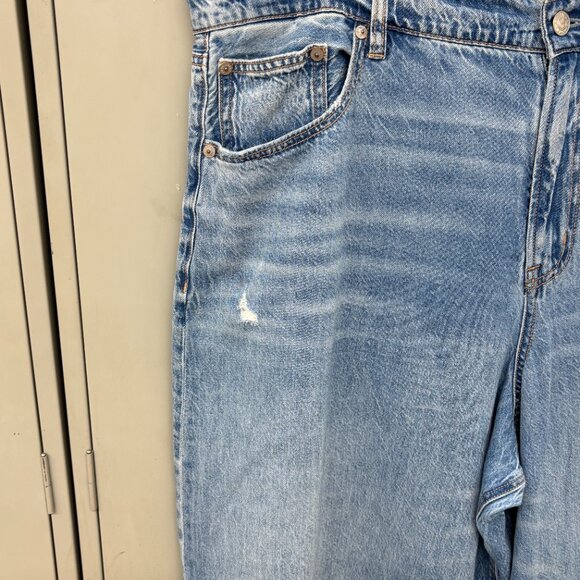 AE Dreamy Drape Super High-Rise Ultra Wide-Leg Jeans Distressed 5 Pocket Sz 20 - Picture 9 of 13